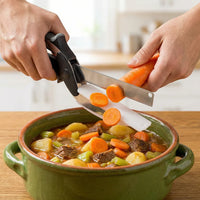2-in-1 Clever Cutter Knife & Cutting Board Scissors & Pair of Wire Hand Dishwasher FREE WORTH of Rs 100