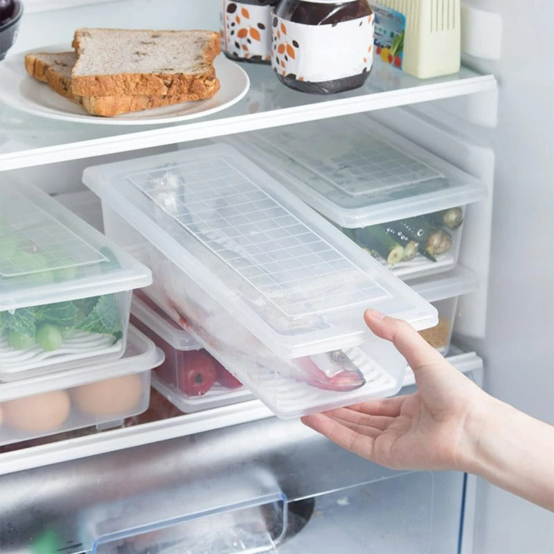 Fridge Storage Containers with Drain Plate