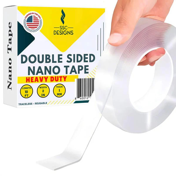 Double Sided Tape Heavy Duty Mounting Tape Two Sided Adhesive for Wall Hanging Decor Posters (Pack of 2)