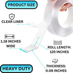 Double Sided Tape Heavy Duty Mounting Tape Two Sided Adhesive for Wall Hanging Decor Posters (Pack of 2)