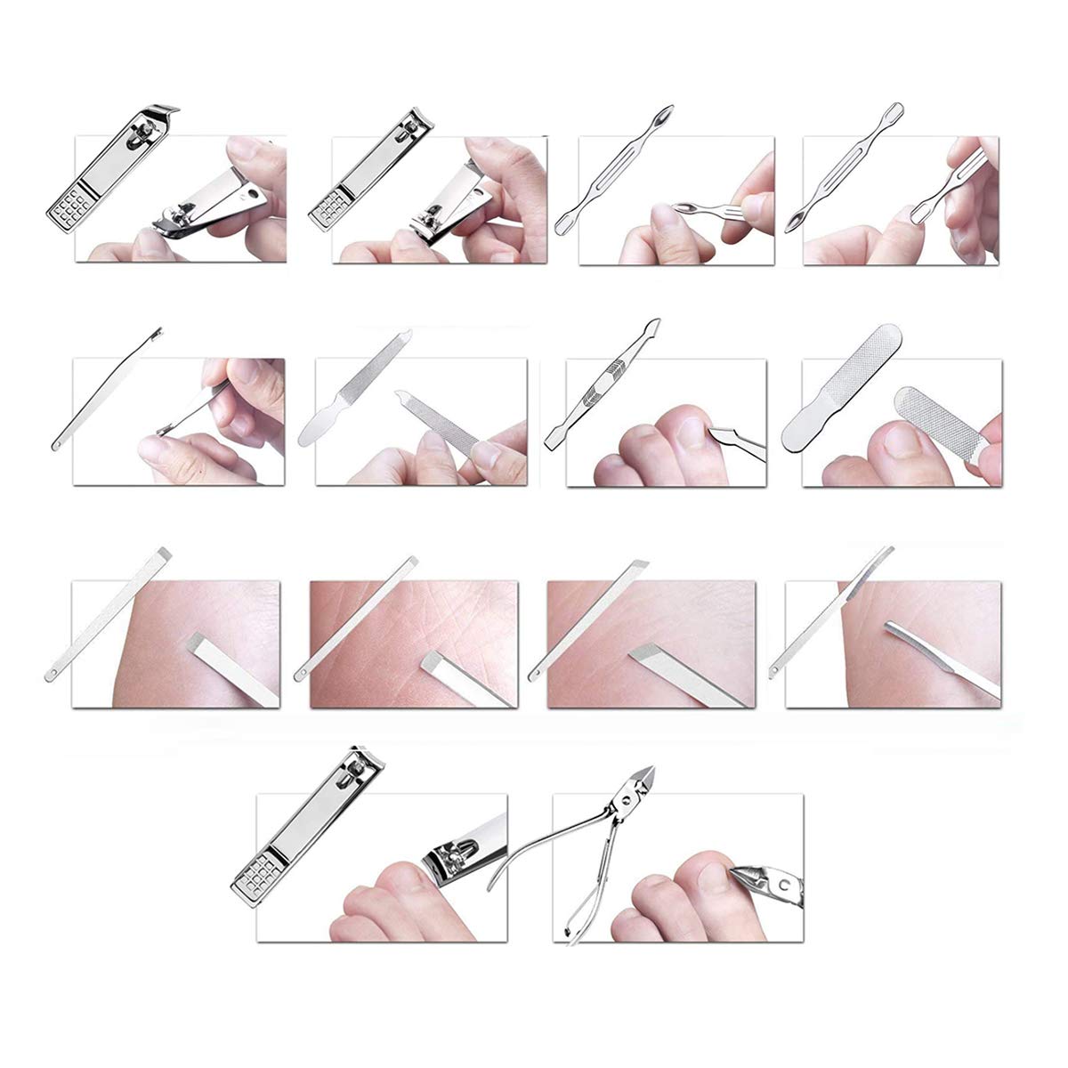 Professional 19 Pcs Stainless Steel Nail Clipper for Men & Women
