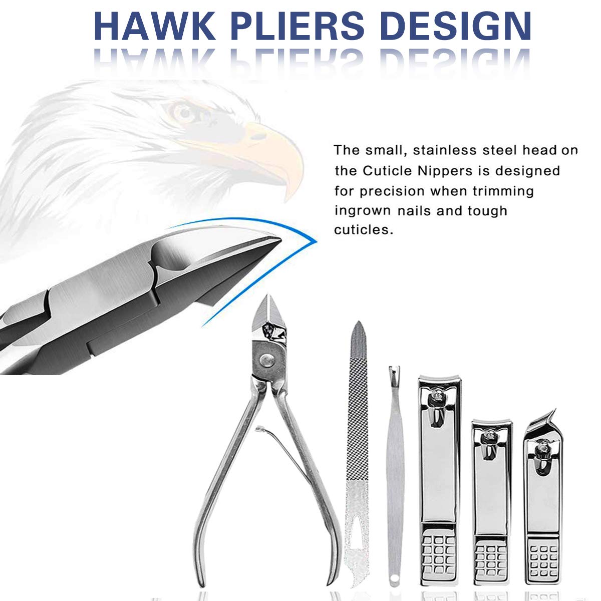 Professional 19 Pcs Stainless Steel Nail Clipper for Men & Women