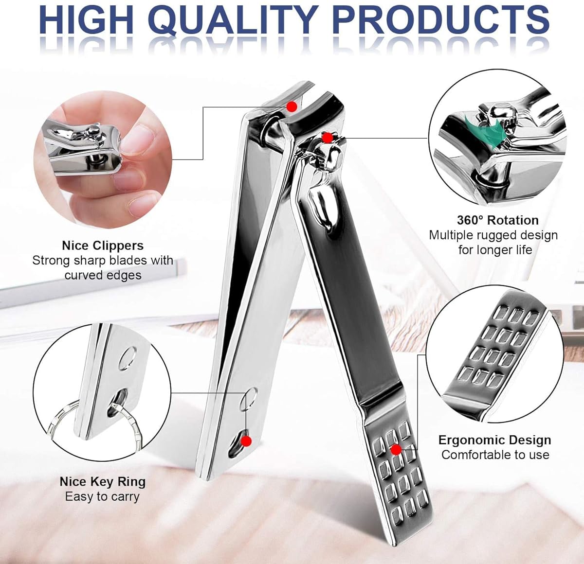 Professional 19 Pcs Stainless Steel Nail Clipper for Men & Women