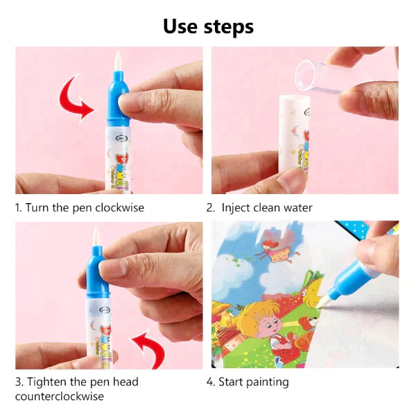Magical Water Painting Book 🎨 (Set of 4)