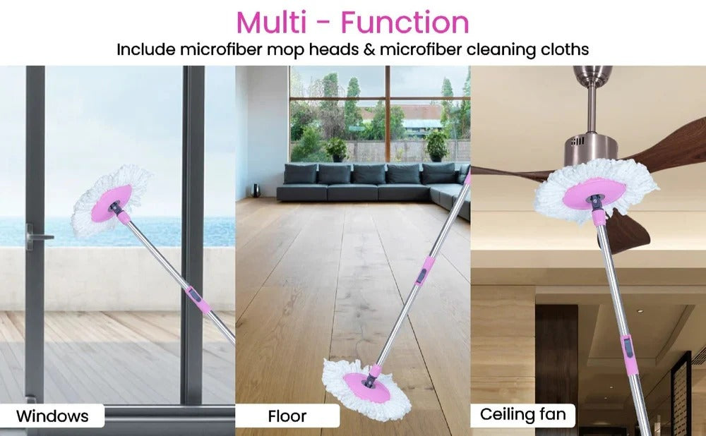 Cammy Spin Mop Floor Cleaning With Handle Stick Rod Set 1