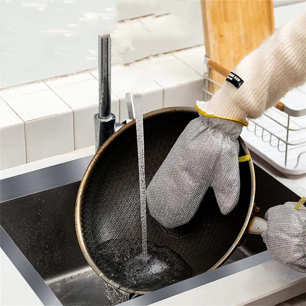 Complete Kitchen Pack (Extendable Fan Cleaning Duster + Wire Dishwashing Gloves + 2-in-1 Clever Cutter Knife + Toilet Brush)