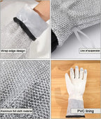 Wire Dishwashing Gloves (Pair of 2 with Free Toilet Cleaning Brush)